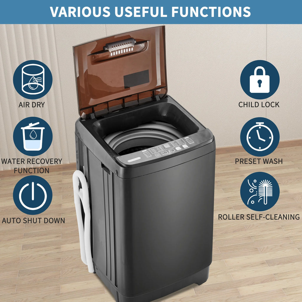 Portable Automatic Washer Machine with Drain Pump 17.6 Pounds U5077