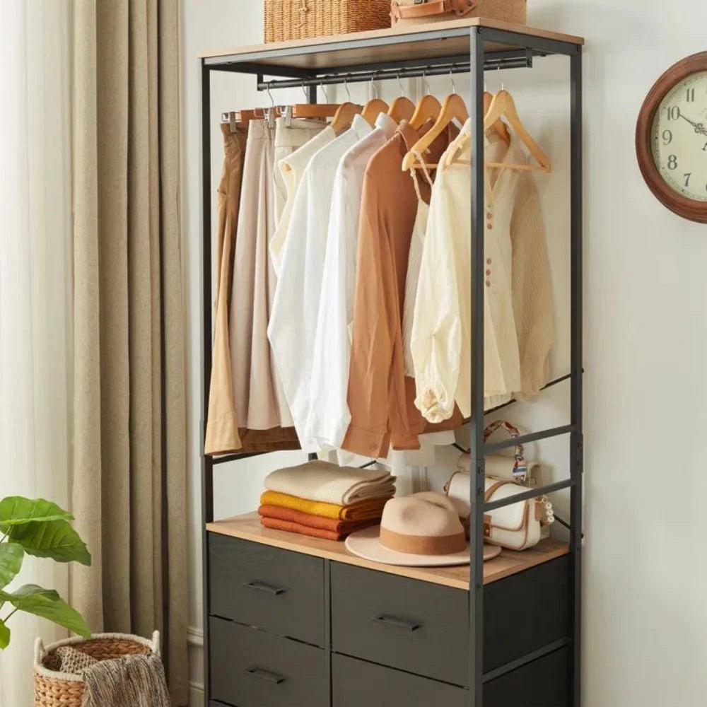 Clothing Rack with Hanging Rod and 6 Drawer R46266