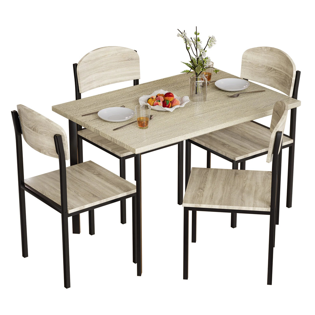 5-Piece Light Brown Dining Table Set C873