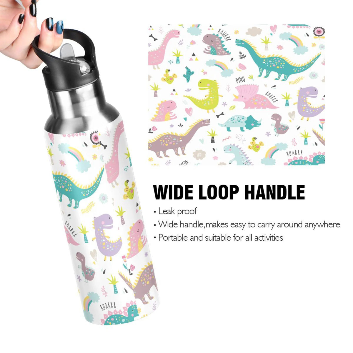 Stainless Steel Insulated Water Bottle with Straw Lid S796774