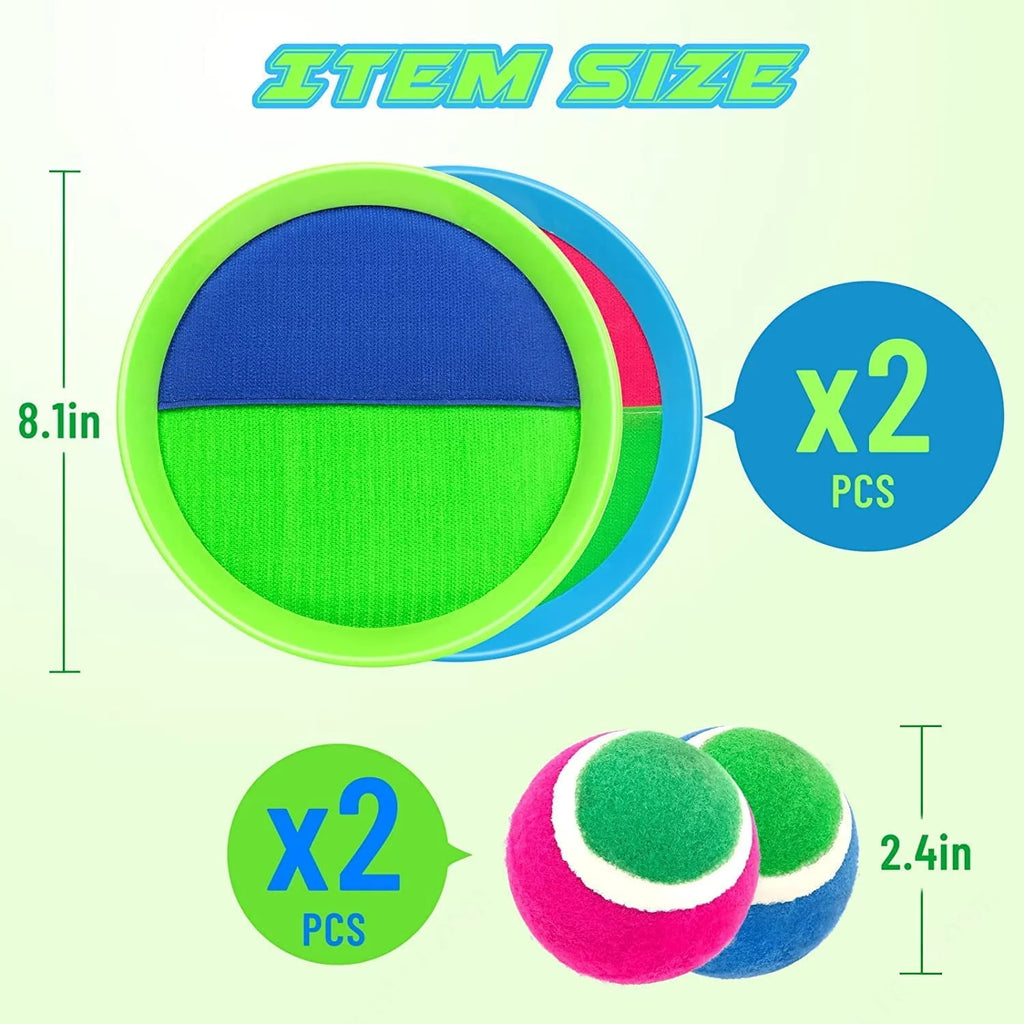 Toss and Catch Ball Set with 4 Rackets, 4 Balls, 2 Bags H65090