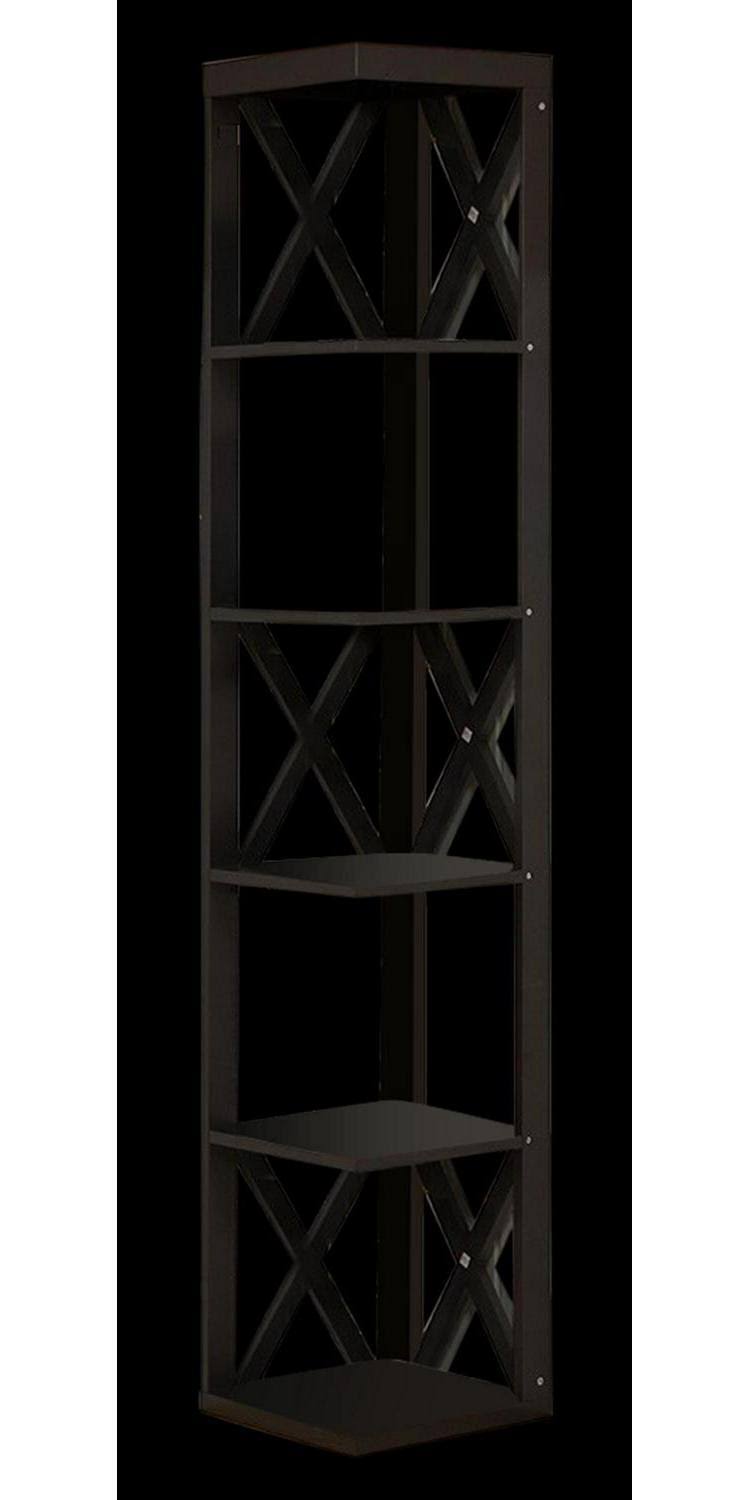 Espresso Wood 5 Tier Corner Bookcase Z846660