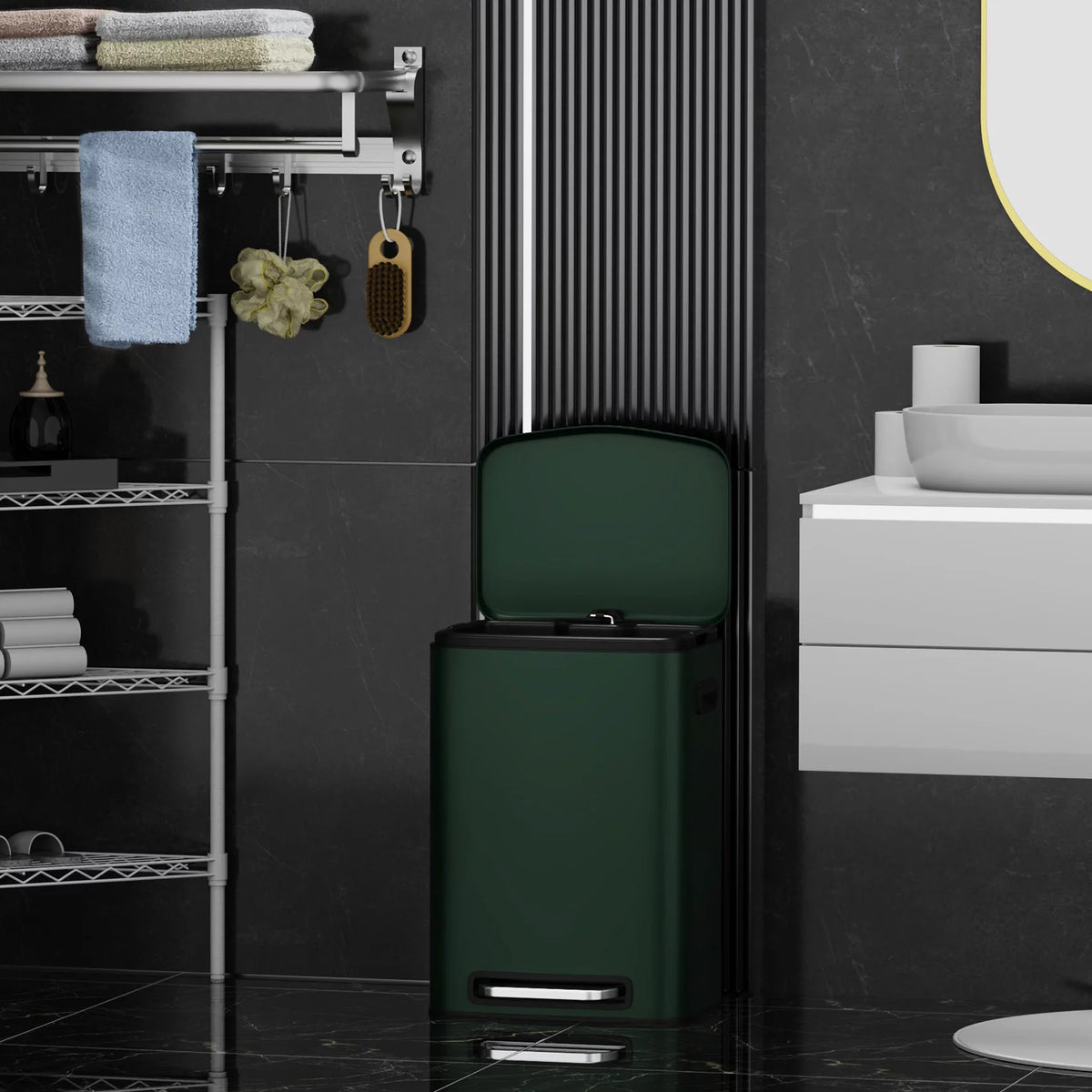 13 Gallon 50L Stainless Steel Trash Can with Lid O4964