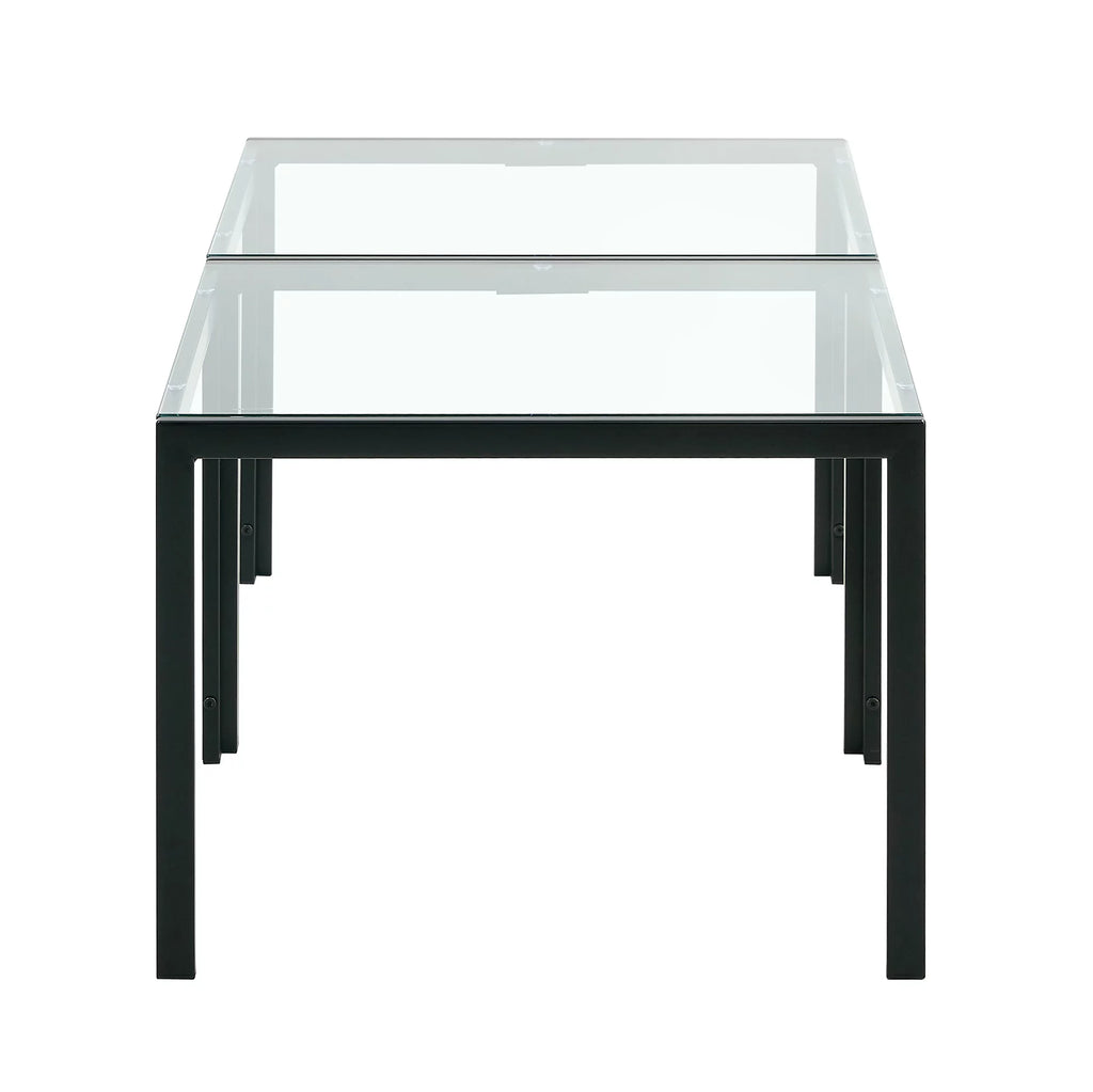 Coffee Table Set of 2 Tempered Glass W50325