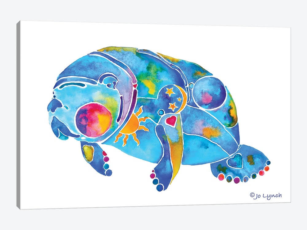 Manatee Watercolor Canvas Art Wall Decor D471