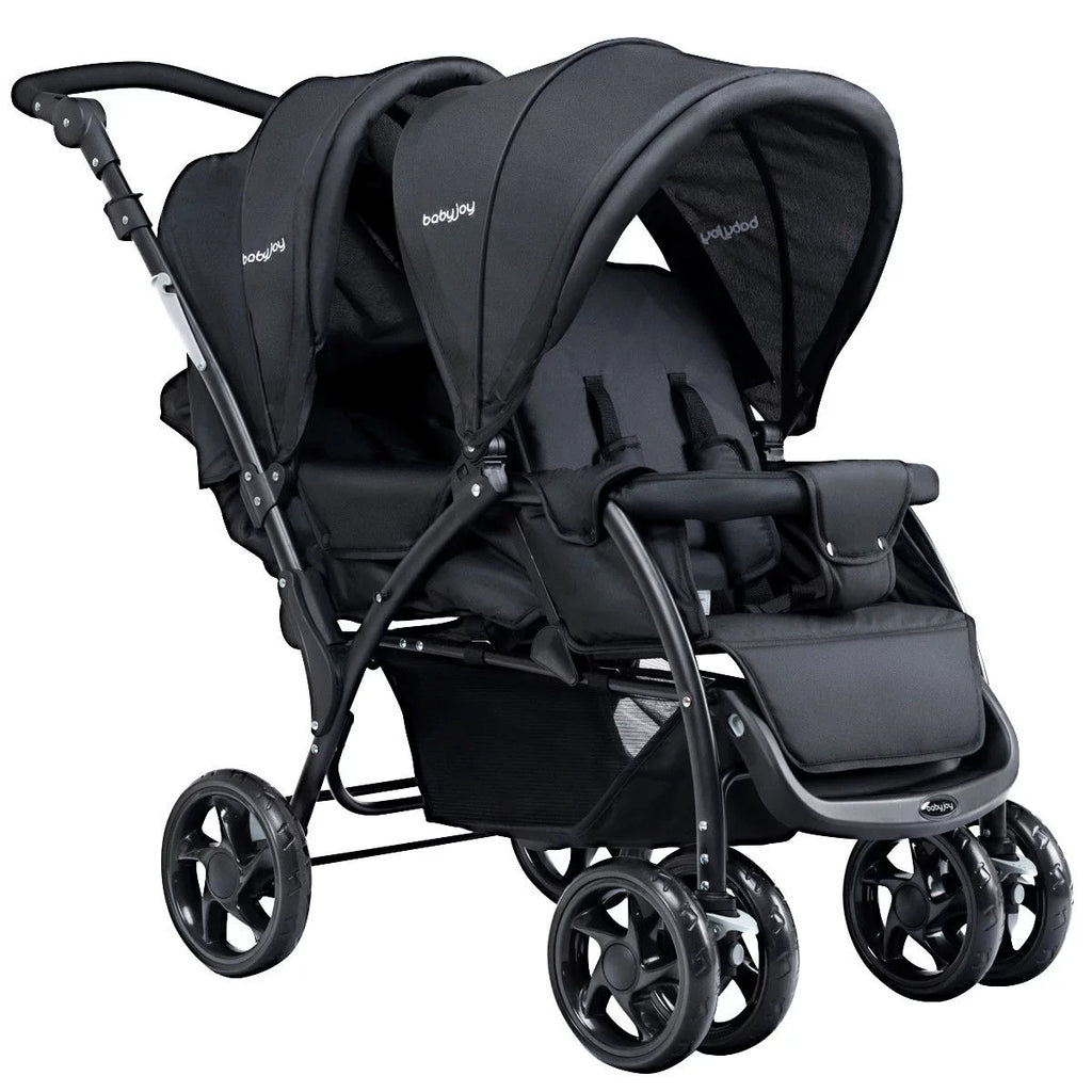 Double Foldable Lightweight Black Stroller V60840