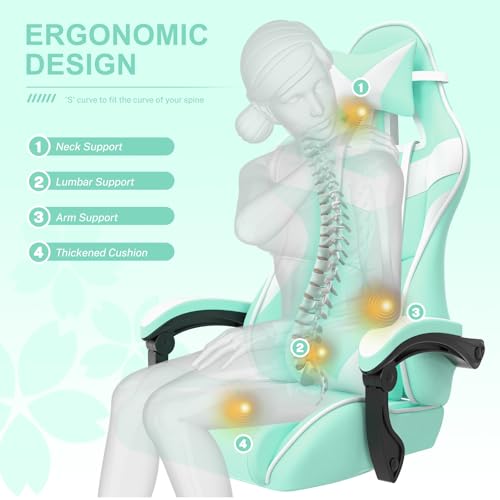 Gaming Chair with Footrest and Lumbar Support Z6569
