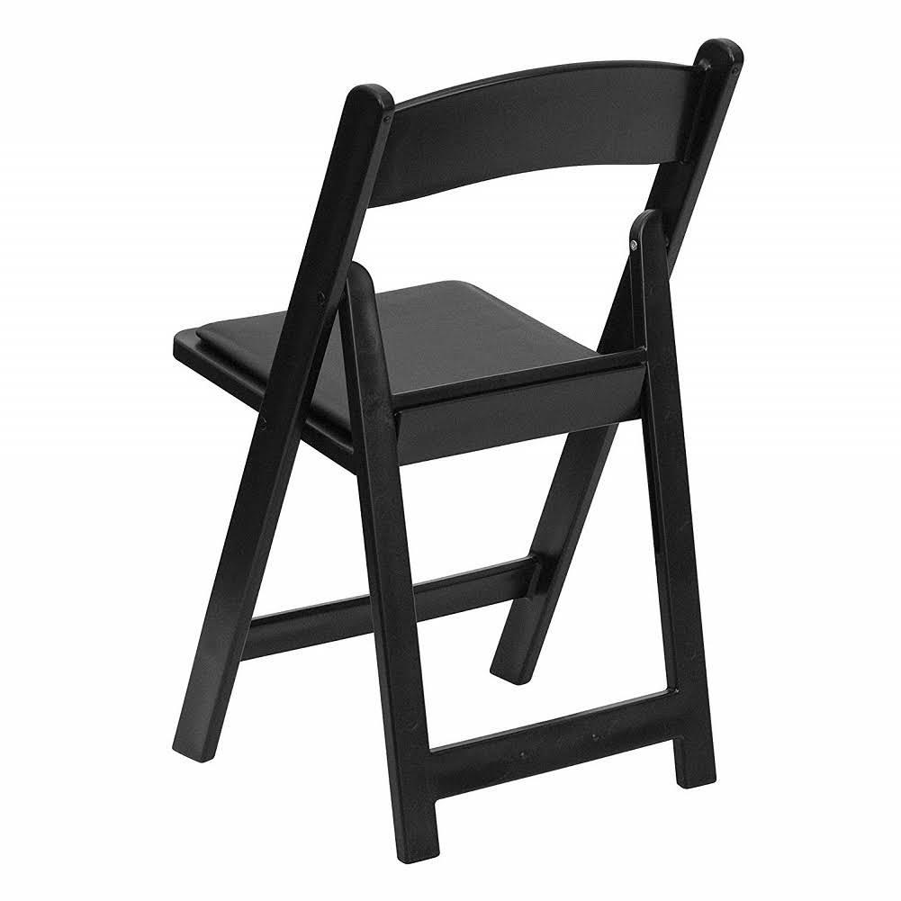 Black Resin Folding Chair with Vinyl Padded Seat E7446