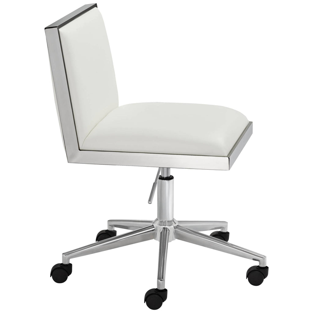 White Adjustable Swivel Office Chair Q646435