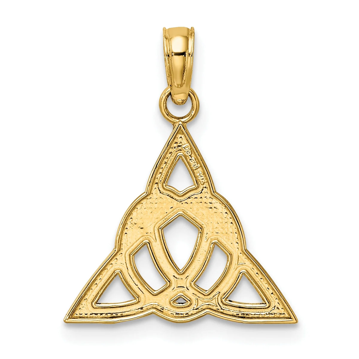 14K Yellow Gold Celtic Trinity Knot Pendant Charm with Rope Chain Necklace 18'' G714