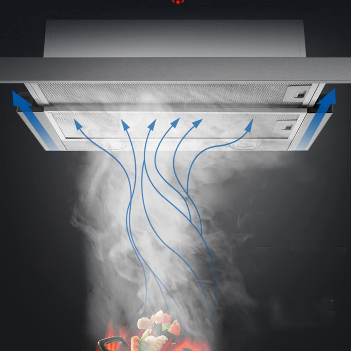 Stainless Steel 600mm Built-in Extractor Hood with LED Light B5347