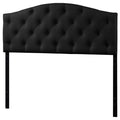 Black Faux Leather Tufted Queen Size Panel Headboard J580580