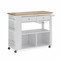 White Kitchen Cart with Storage S914
