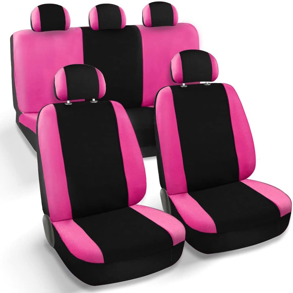 Pink Black Low Back Seat Covers Pack of 2 X3831