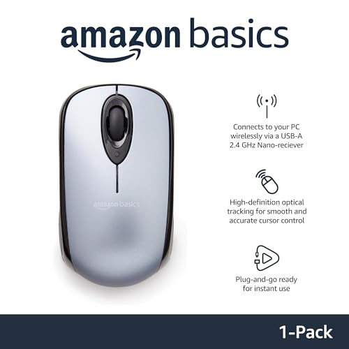 Black Wireless Optical Computer Mouse with USB Nano Receiver G181897
