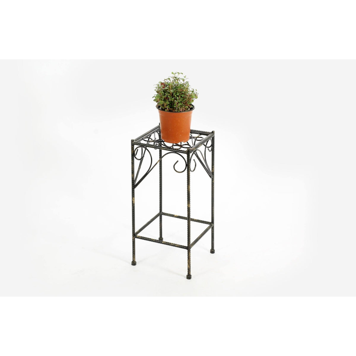Medium Celtic Clover Square Cast-Iron Plant Stand W137