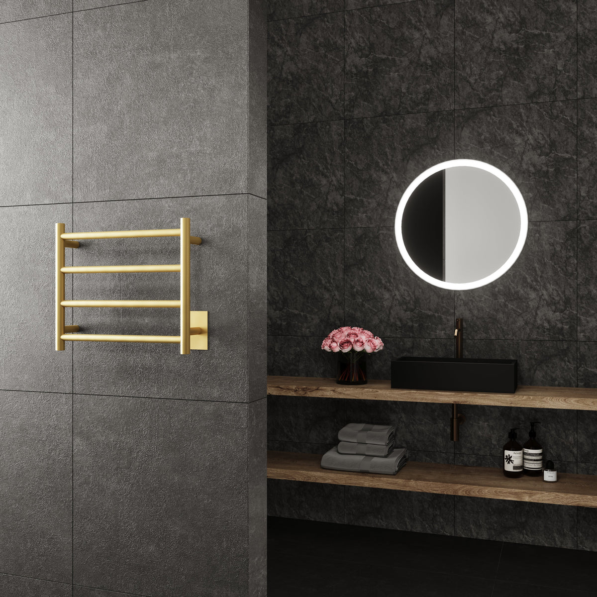 Wall Mounted Electric Towel Warmer in Gold C869084