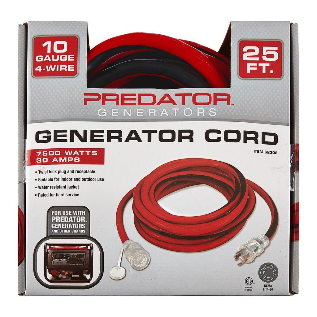 25 ft. 10 Gauge 4-Prong Twist Lock 30A Generator Extension Cord M82818