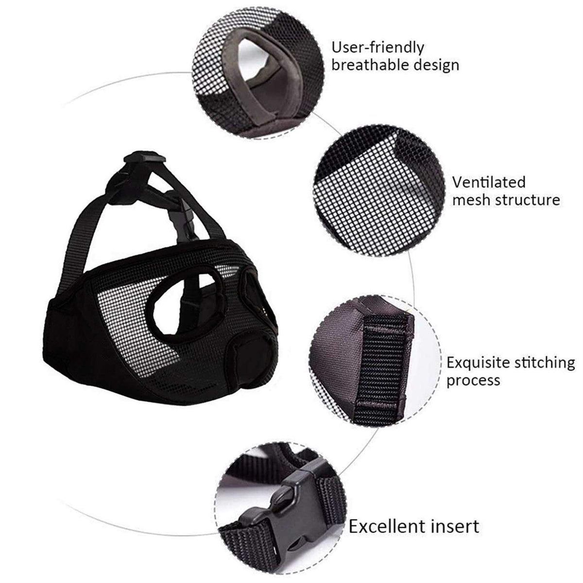 Adjustable Breathable Mesh Short Snout Dog Muzzle Q9777