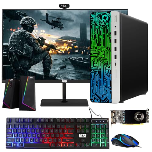 G3 Gaming Desktop PC Intel Core i7 6th Gen AMD RX 550 Graphics 32GB RAM 1TB SSD 24 Inch Dual Monitor RGB Keyboard Mouse Speaker Webcam Win 10 Pro I481262