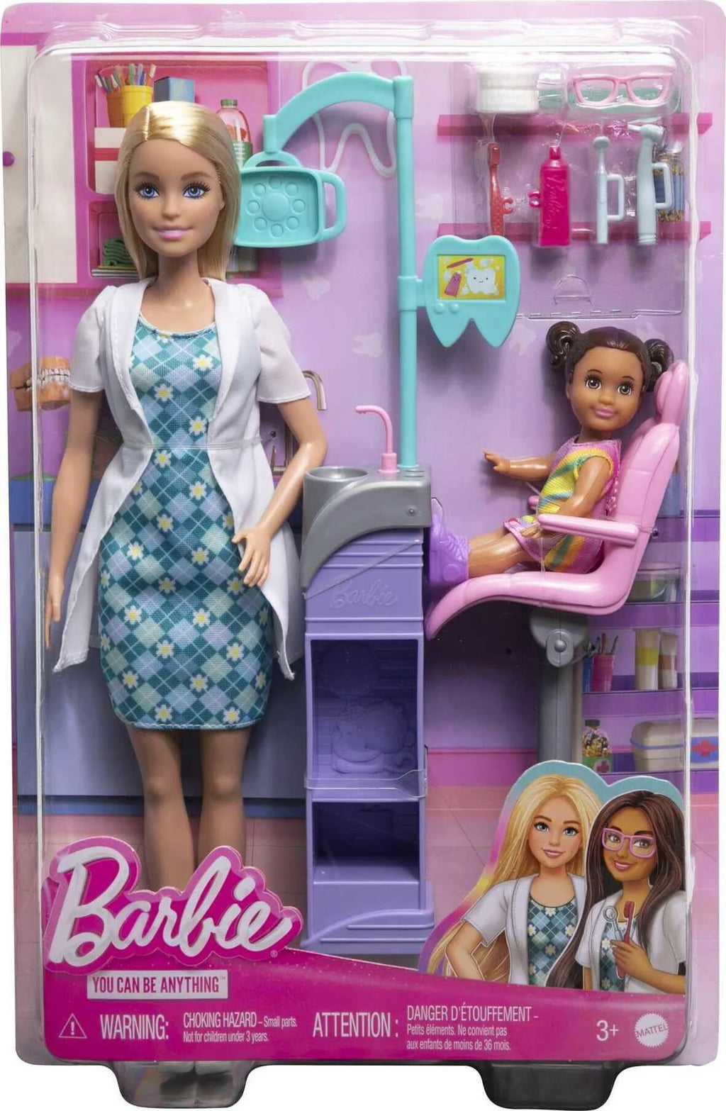 Doll Playset with 2 Dolls, Exam Chair & Dental Tools H230