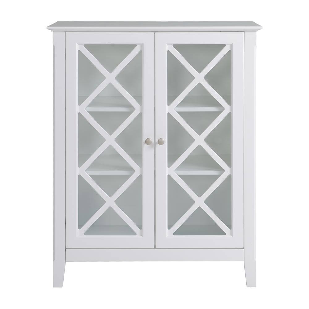White Two Doors Accent Cabinet V756
