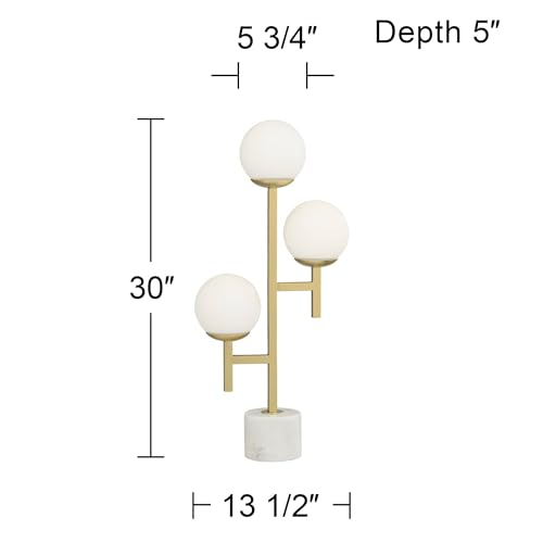 30" Tall Gold Marble Metal 3-Light Table Lamp O982270