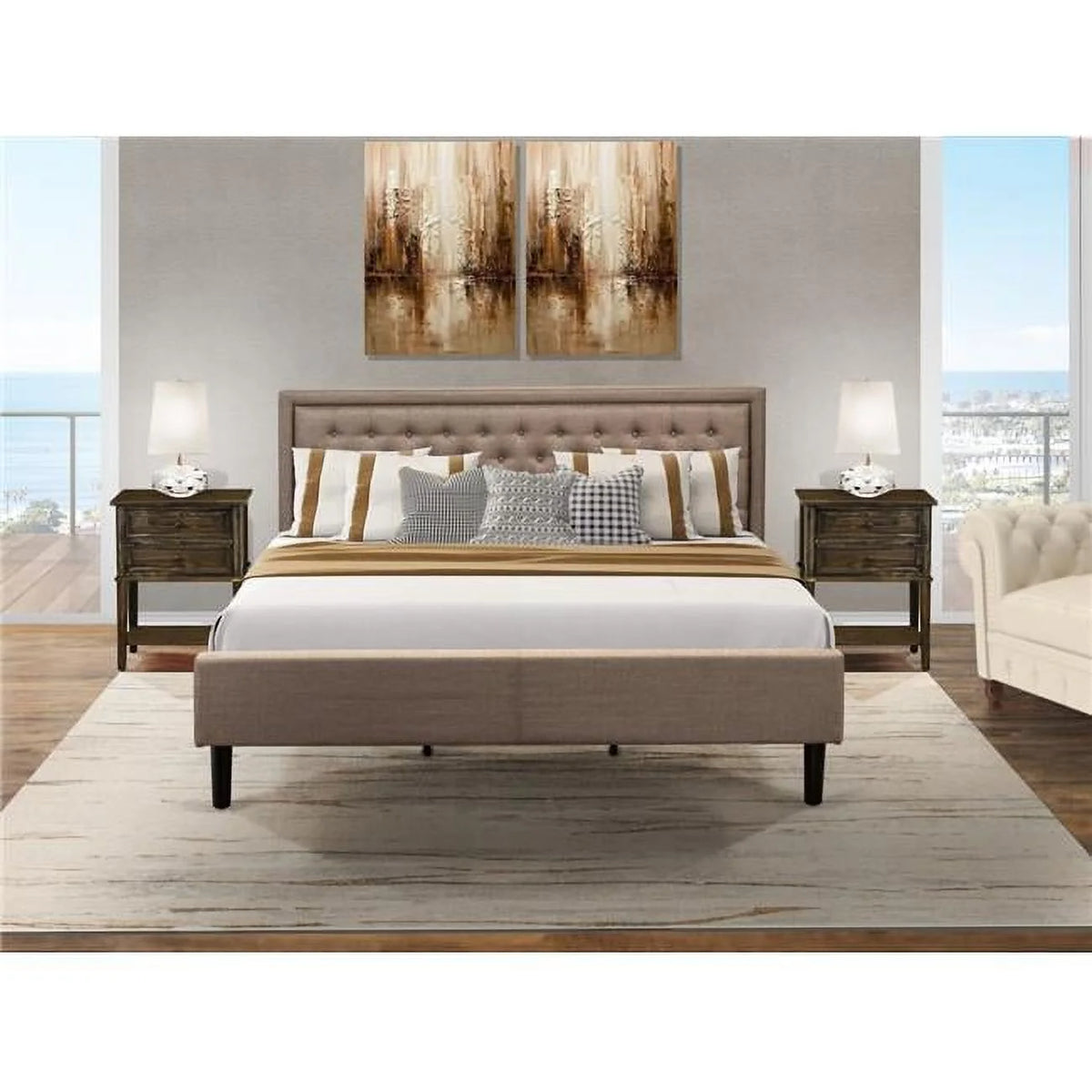 3-piece Wood Platform Bedroom Set S8734