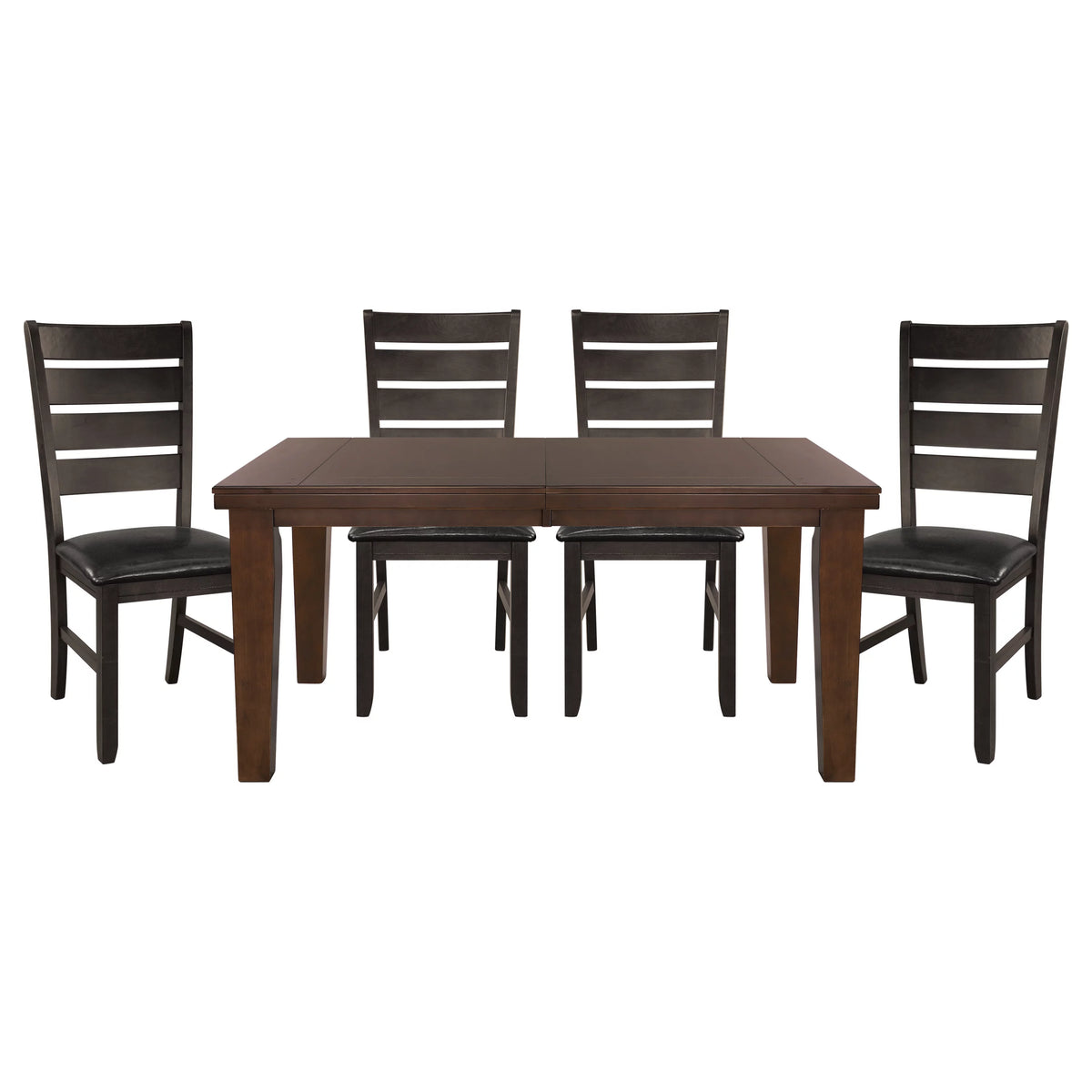 Dark Oak Rectangular Wooden Dining Table with Extension Leaf J437588