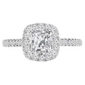 14K White Gold Cushion Halo Engagement Ring A87086