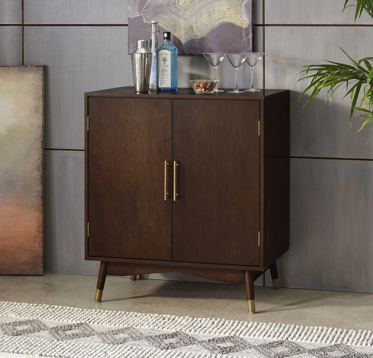 Walnut Bar Cabinet N494