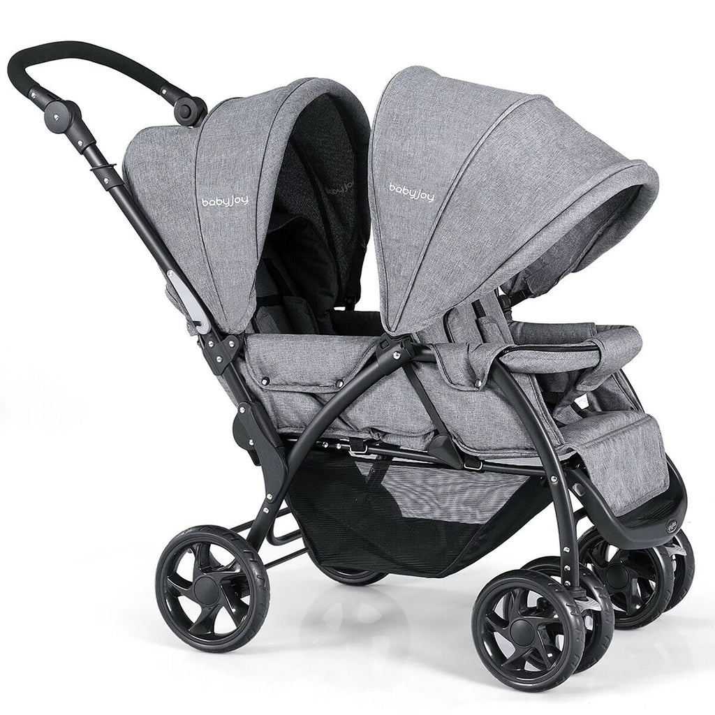 Double Foldable Lightweight Black Stroller V60840