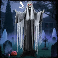 5 FT Witch Animatronic Halloween Decorations with Sound Activation and Glowing Red Eyes U7339