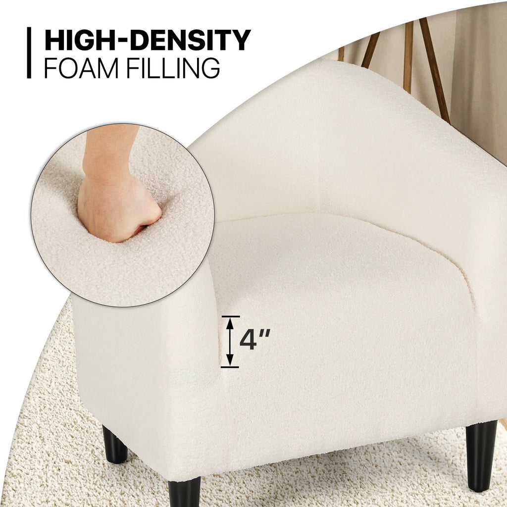 Cream Sherpa Upholstered Accent Chair R998