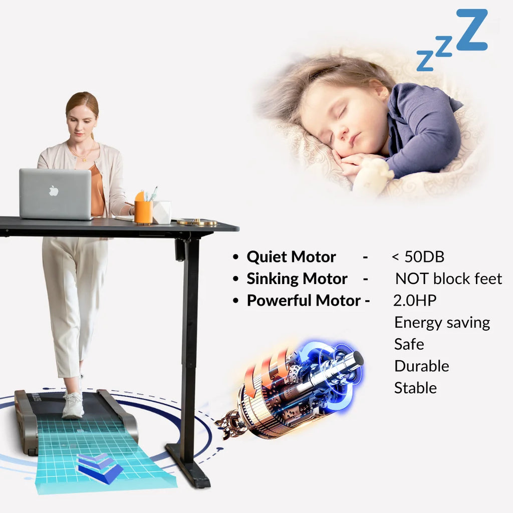 2.0HP 5 Incline Under Desk Electric Walking Treadmill U518658