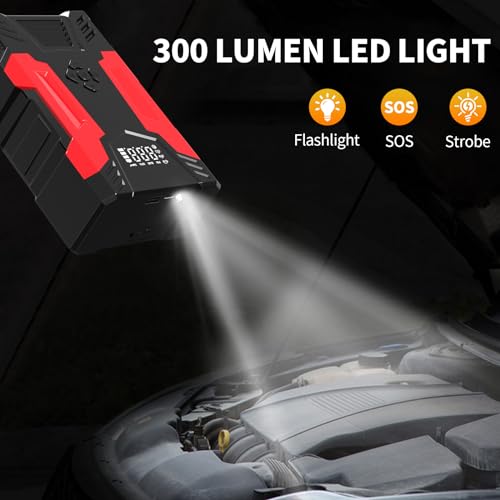 3000A 12V 37000mWh Car Jump Starter with Jumper Cables X6577