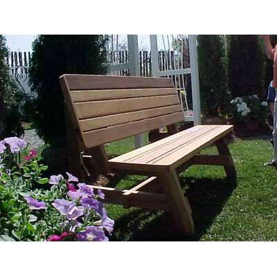 Convertible Garden Bench Cedar Stain D855193