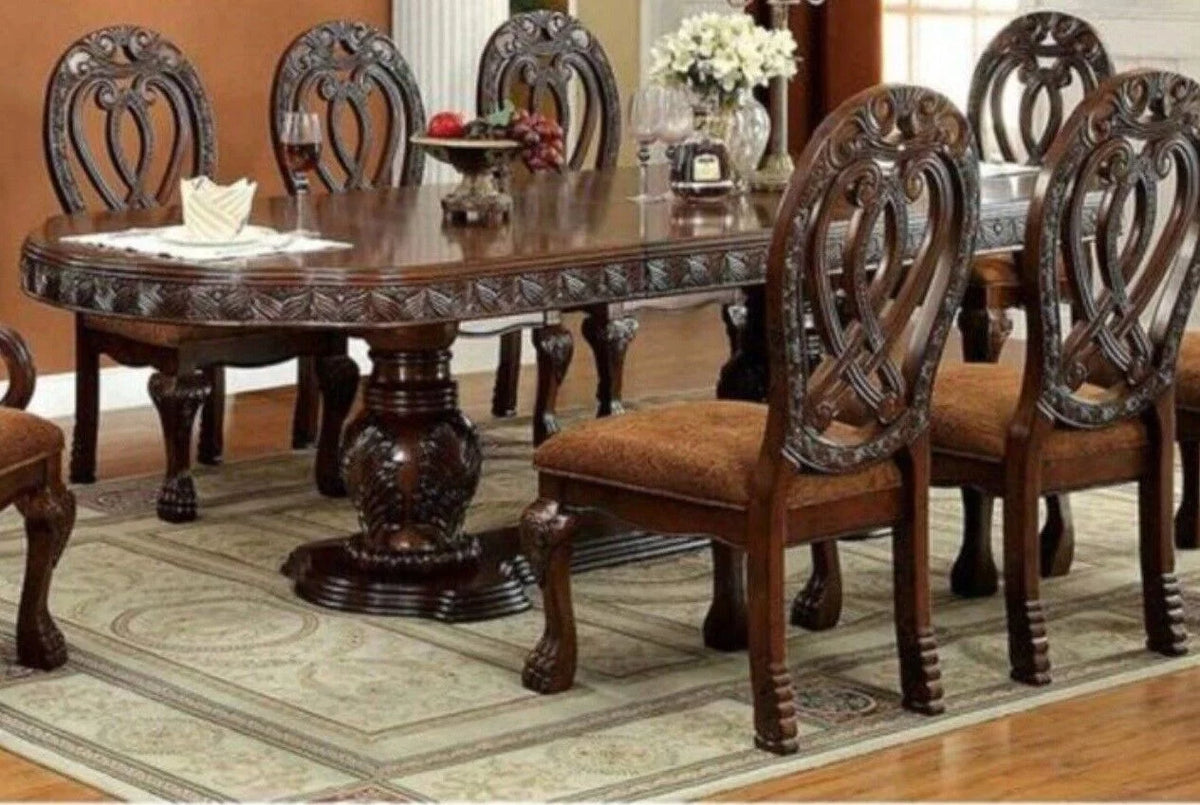 Cherry Solid Wood 7 Pc Dining Set E95506