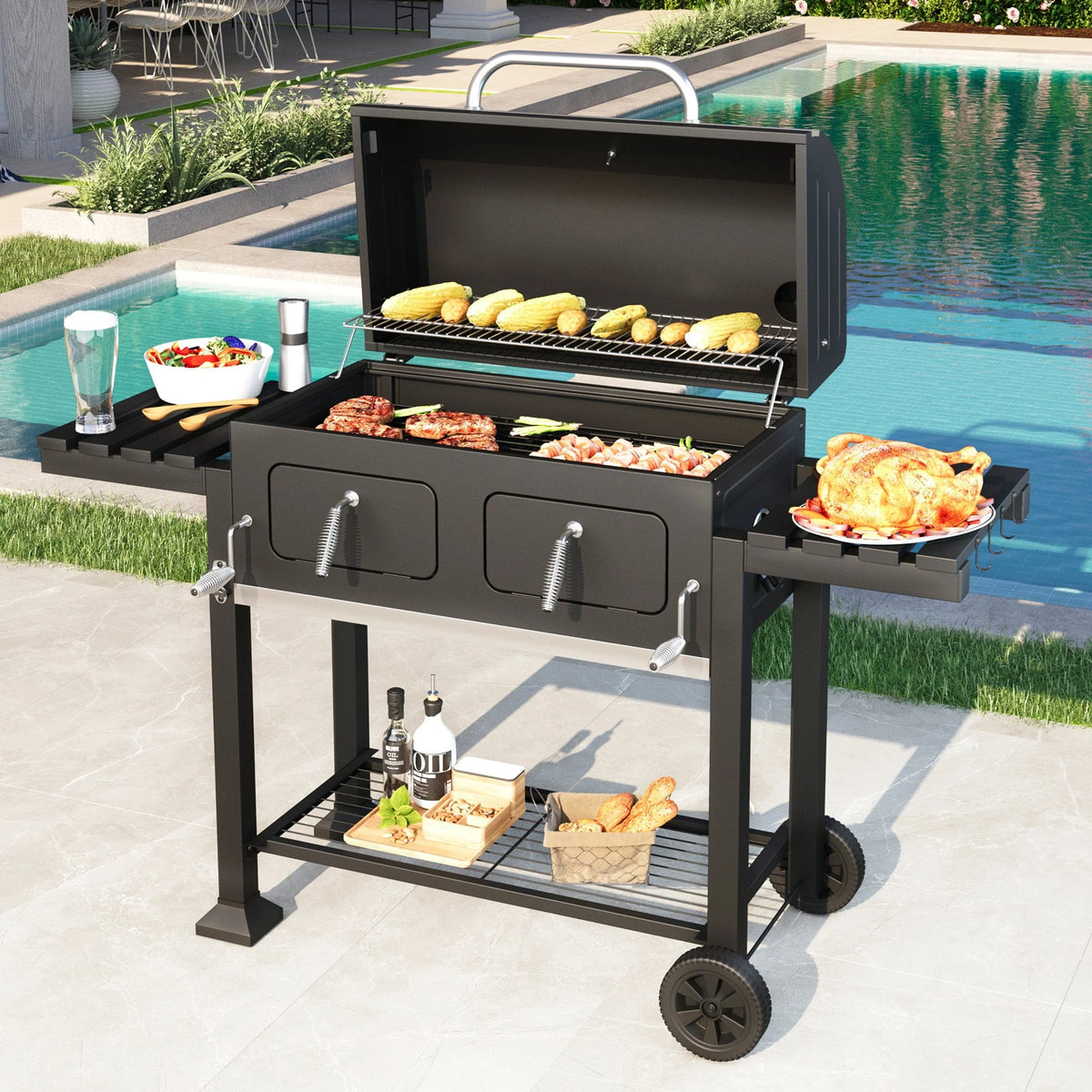 34-inch Portable Charcoal BBQ Grill Z805293