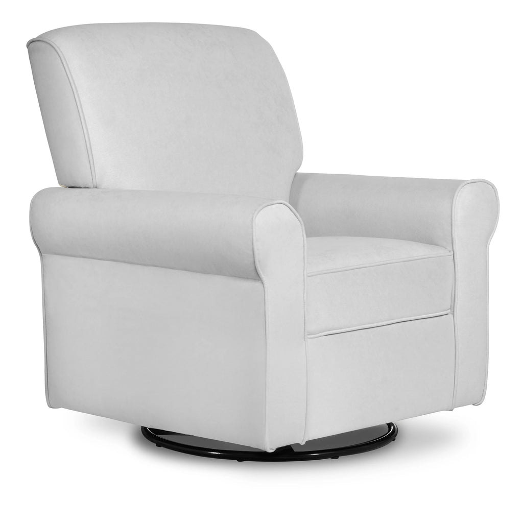 Gray Upholstered Swivel Glider Q49884