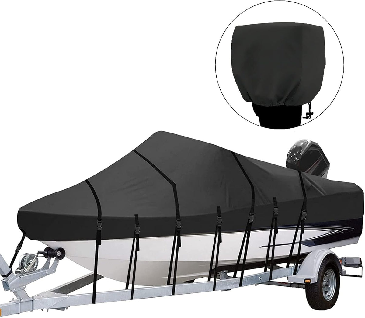 100% Waterproof Marine Grade Polyester Canvas Boat Cover N81505