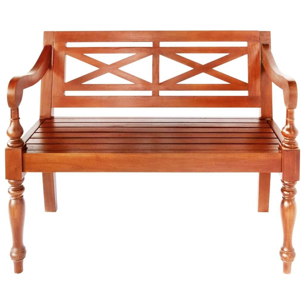 Solid Mahogany Wood White Bench T49888