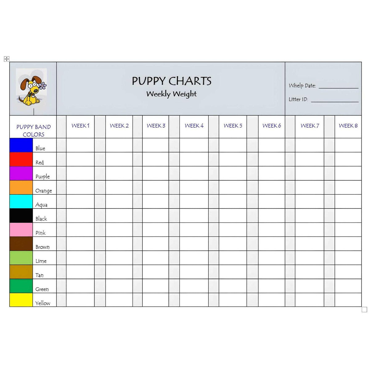 Breeder Record Keeping Charts U450