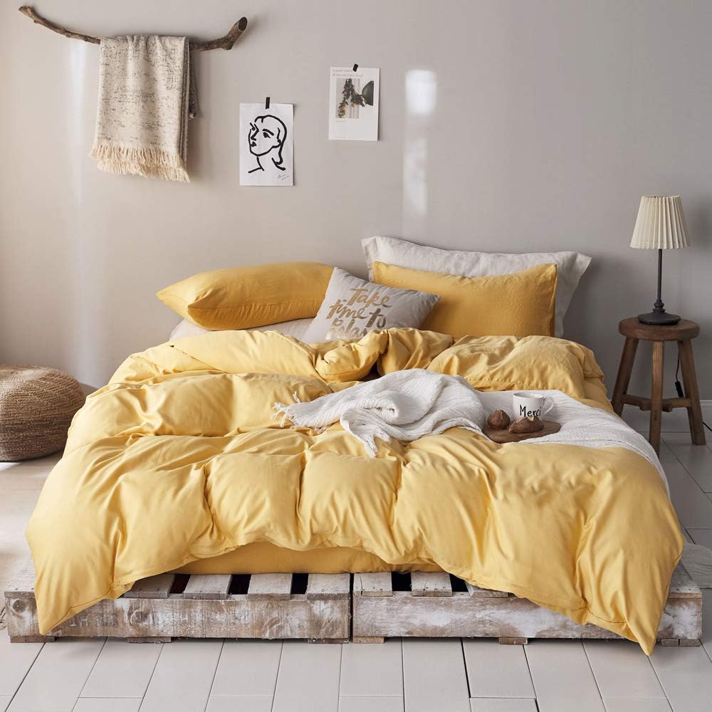 Blue Cotton Geometric Queen Duvet Cover Set W11882