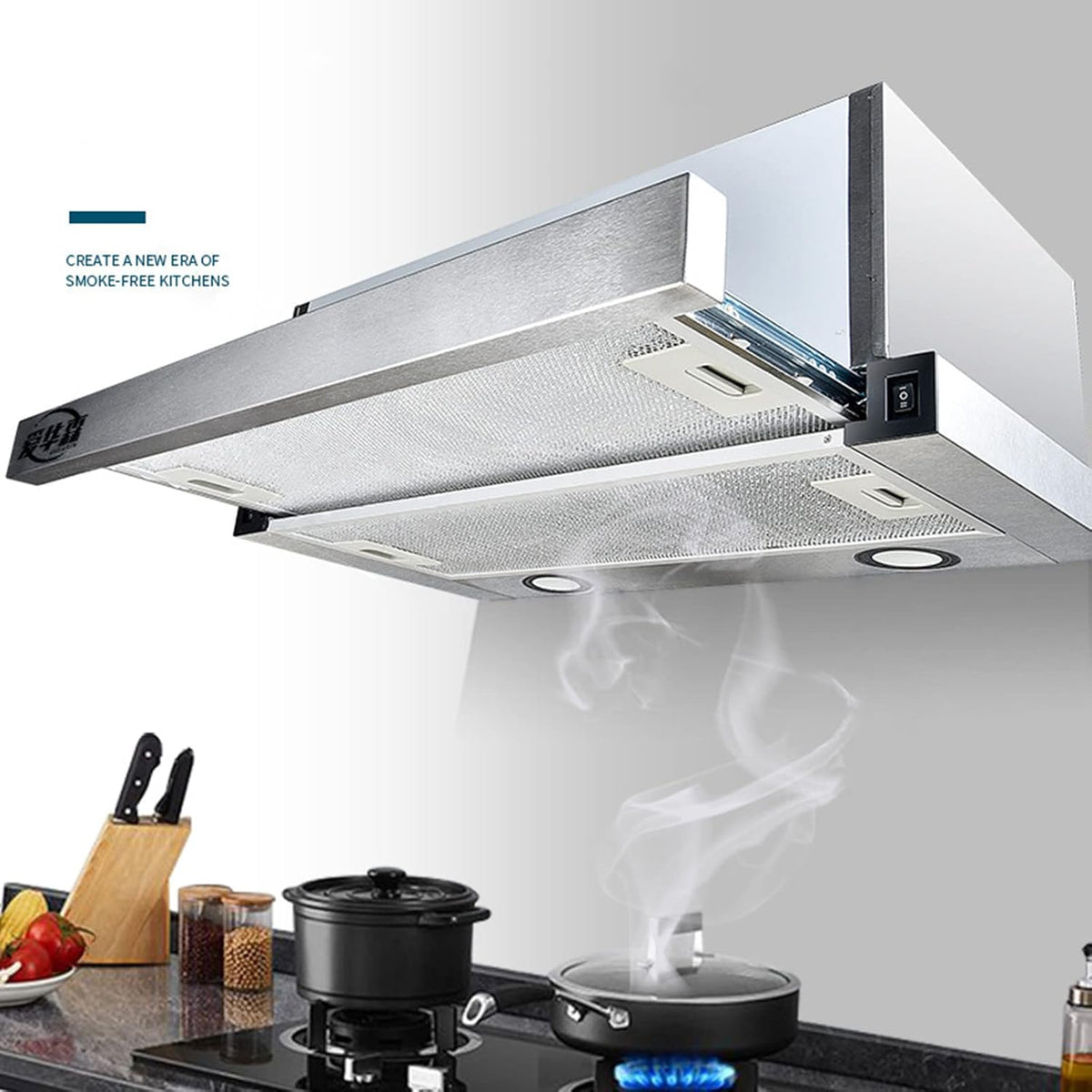 Stainless Steel 600mm Built-in Extractor Hood with LED Light B5347