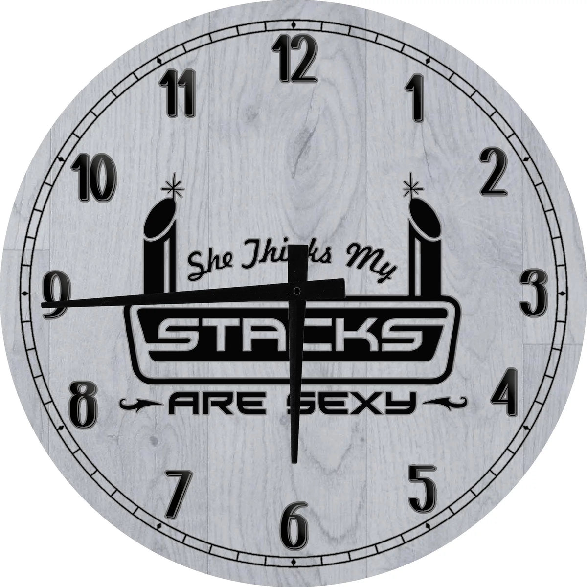 Rustic Distressed Brown Wood Wall Clock E308129