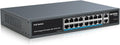 18 Port Gigabit PoE Switch with 16 Ports 1000Mbps PoE+@250W, 2 Gigabit Uplink Ports, VLAN Mode, Metal Case, Desktop/Rack Mount, Unmanaged V133