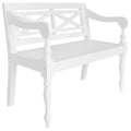 Solid Mahogany Wood White Bench T49888