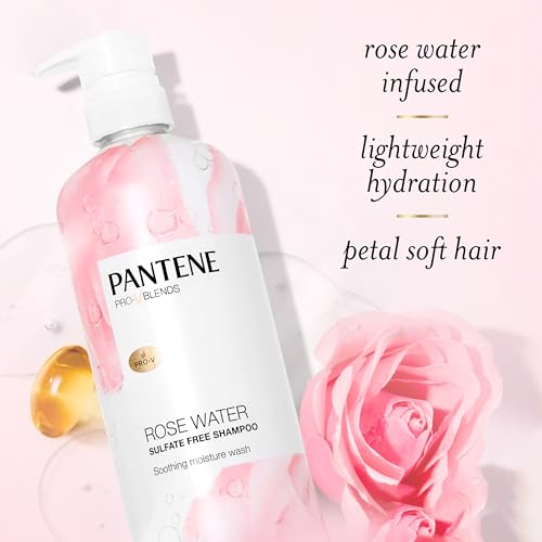 Sulfate Free Shampoo and Conditioner Set Rose Water 17.9 Fl Oz 2 Pack B8778