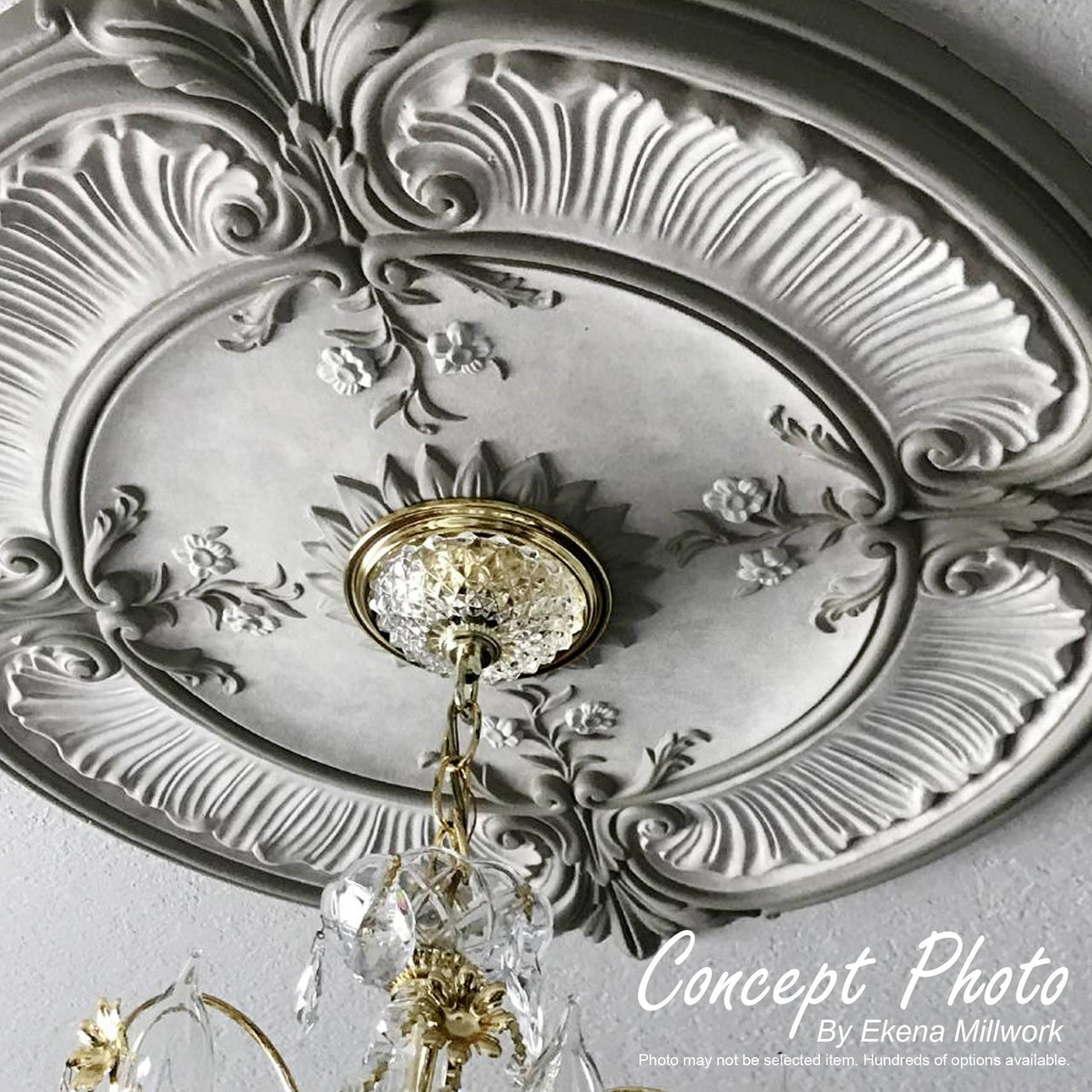 11 1/2x22OD x 1x22P Ultra Pure White Ceiling Medallion R729